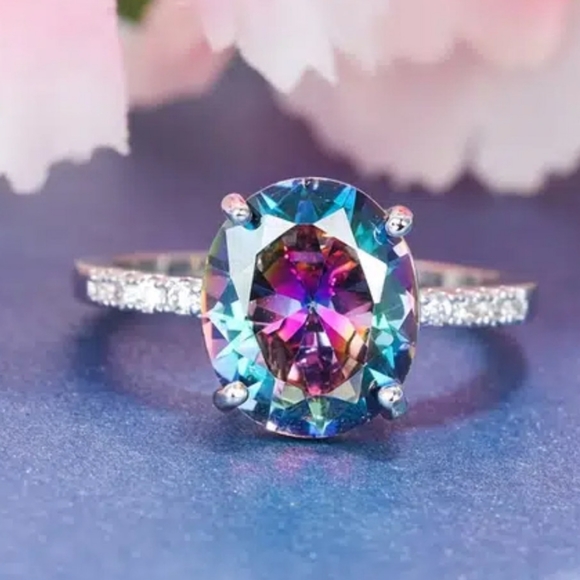 Jewelry - 🎀925 Gradient Mystic Topaz Diamond Accent Ring